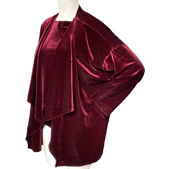 Coldwater Creek 2-Piece Set Velvet  Jacket & Cami Top M Burgundy Red 173G - Picture 6 of 10